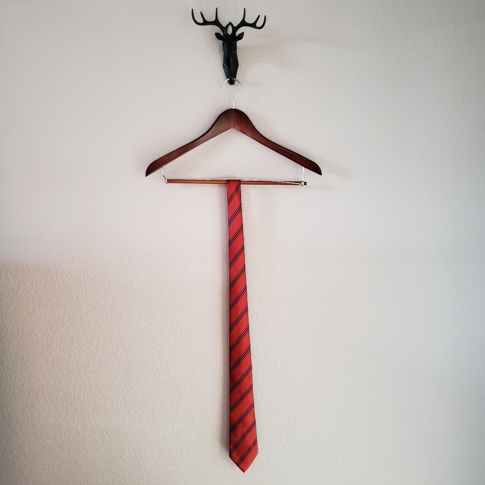 Harrison Blake Red Tie with Stripes